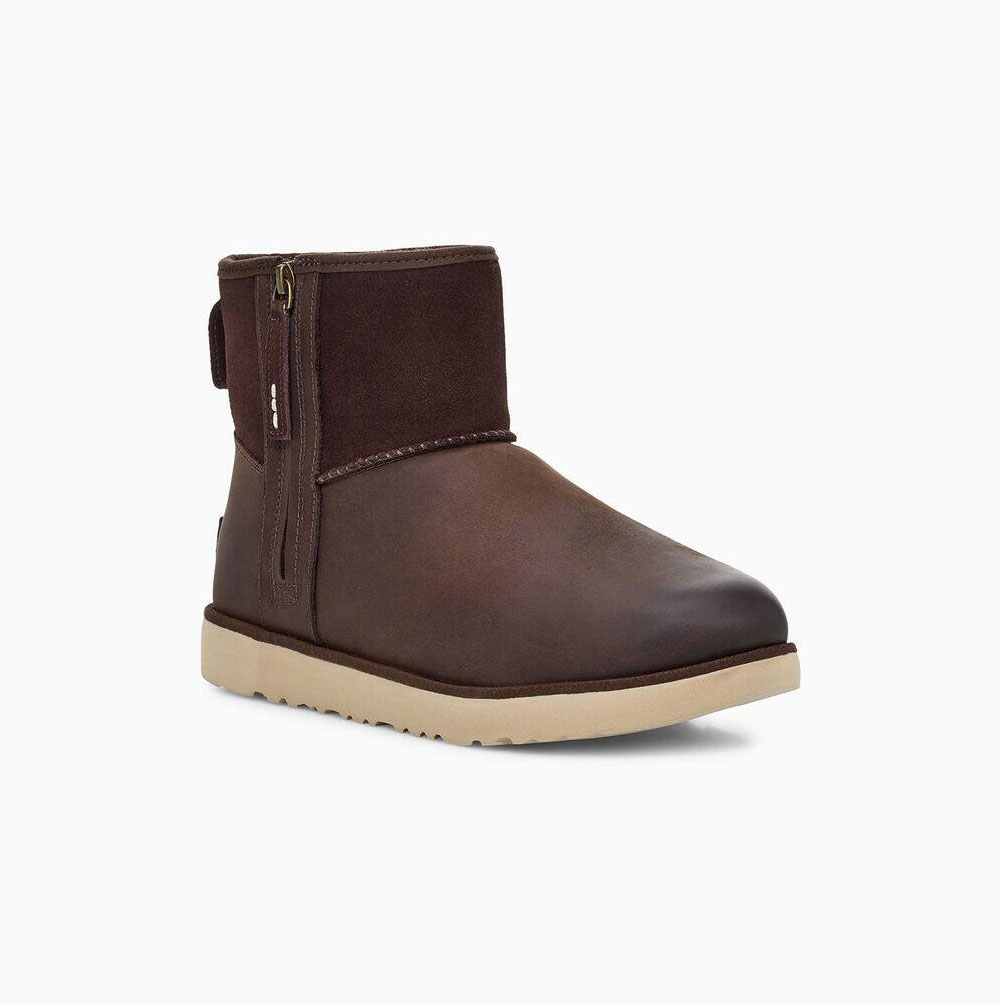 UGG Classic Mini Zip Brown Boots for Men (PIBH65240)